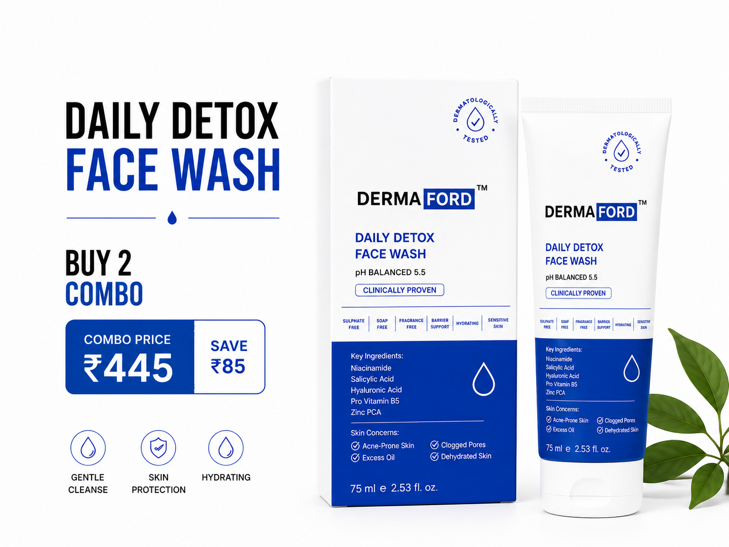Combo Pack Dermaford Daily Detox Facewash